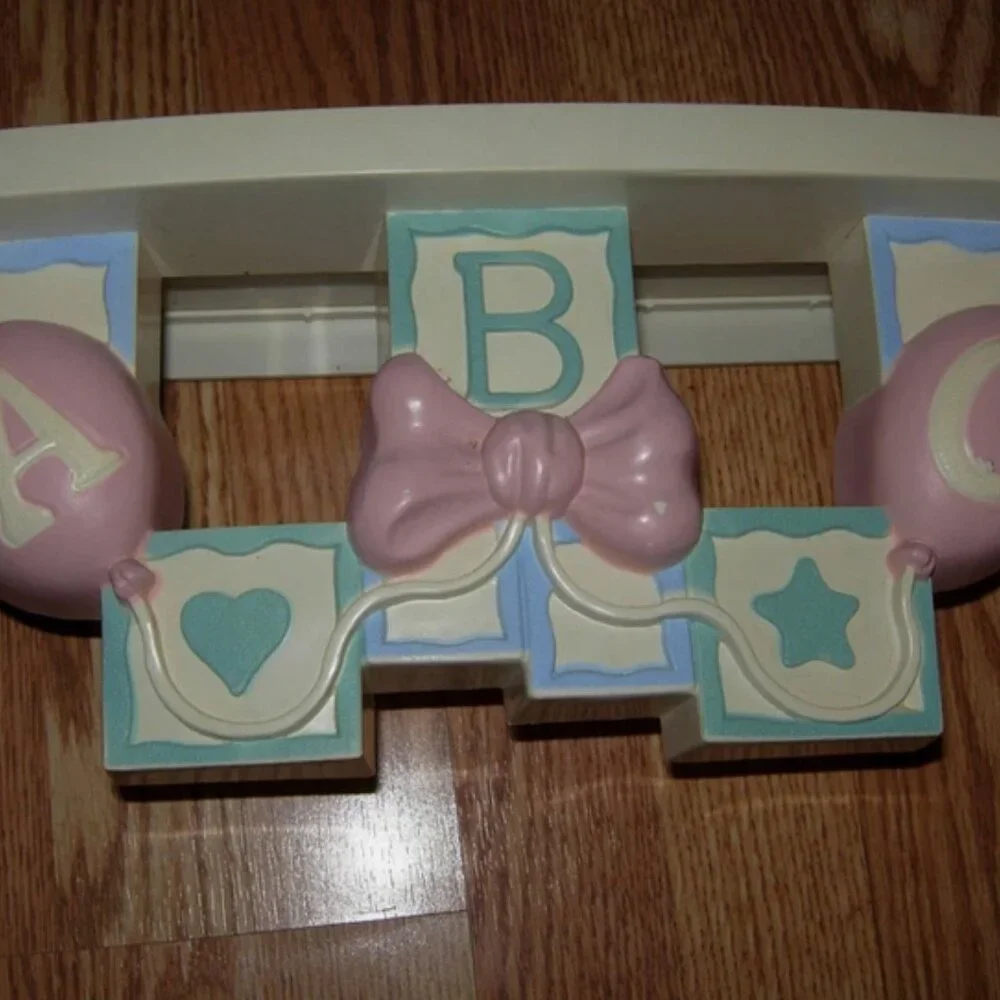 Vintage 1995 Homco ABC Baby Nusery Decor Shelf #3070